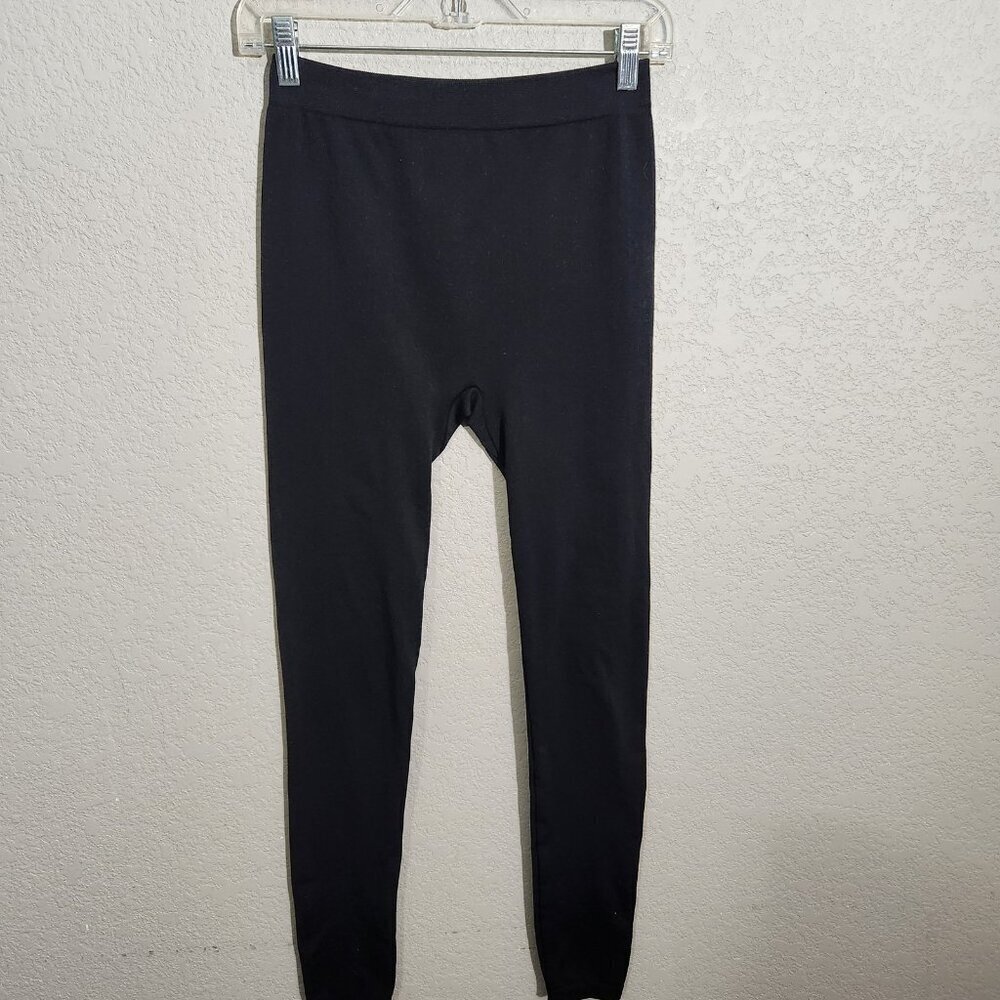 Bobbie Brooks Leggings Womens Small Medium Black Stretch Pants Fleece Lined Warm